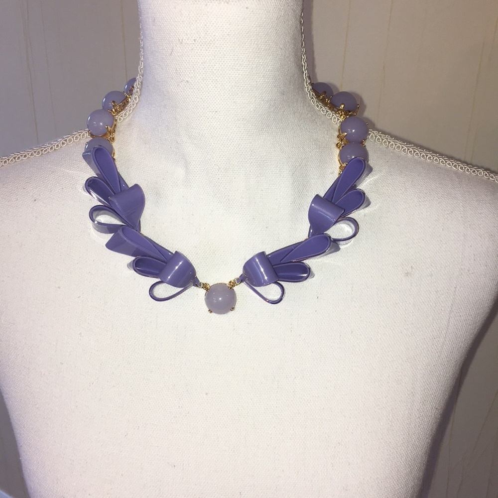 J.Crew purple ribbon necklace.  Brand new.